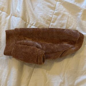 Brown Ribbed Dog Sweater